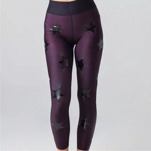 Ultracor Leggings Womens XS Pink/Black Ombré Velvet Star High Waist Compression.